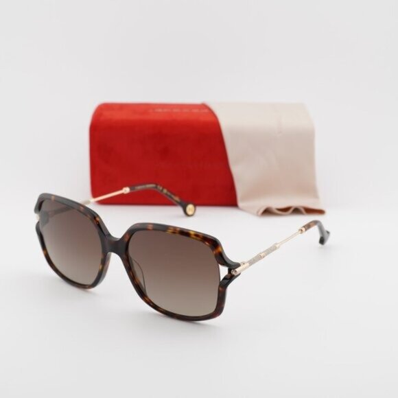 Carolina Herrera HER 0132/G/S 0086 HA Square Sunglasses - Havana/Gold/Brown